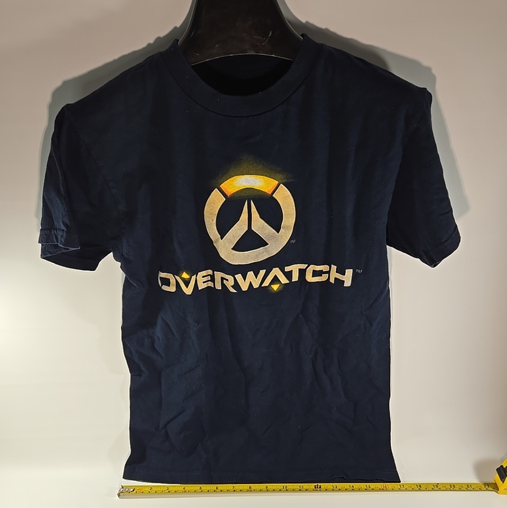 Overwatch Blizzard Logo Kids-Mens T-Shirt Sz S Dark Blue Graphic Tee 100% Cotton